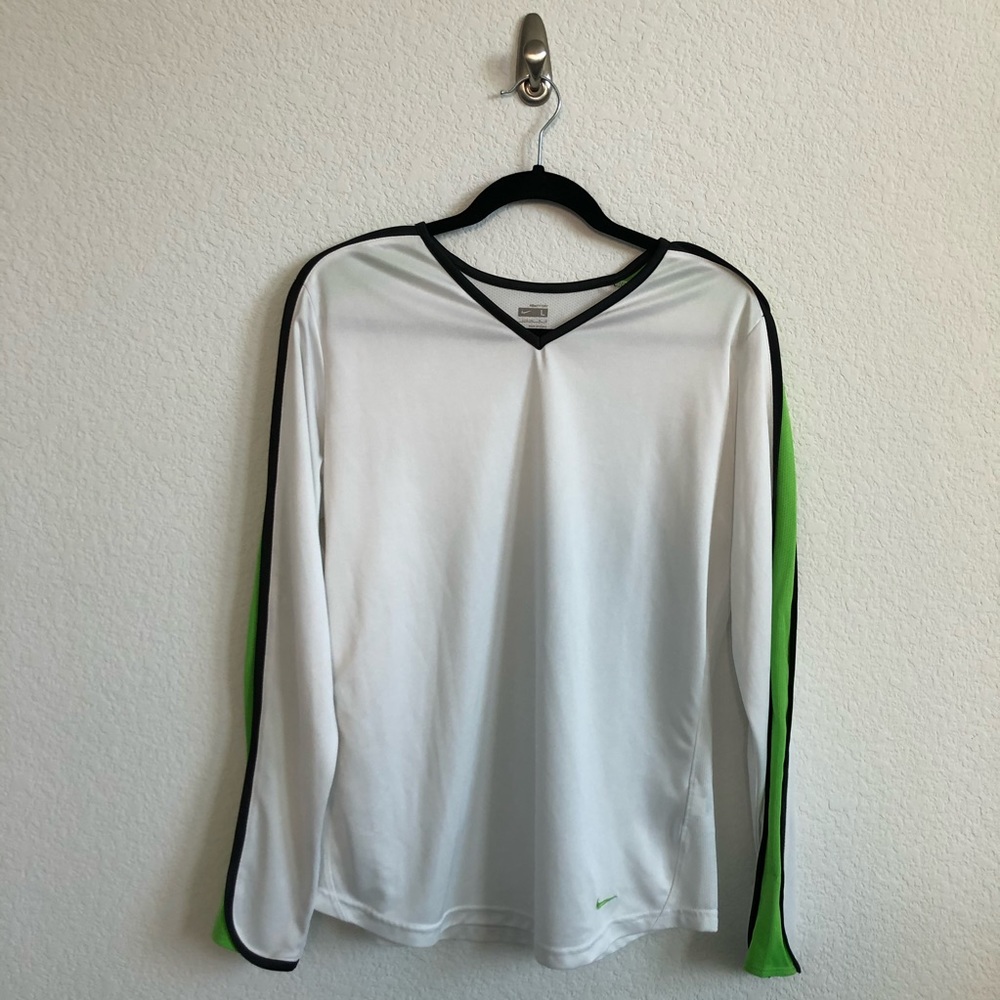 Nike athletic wear with green neon accent